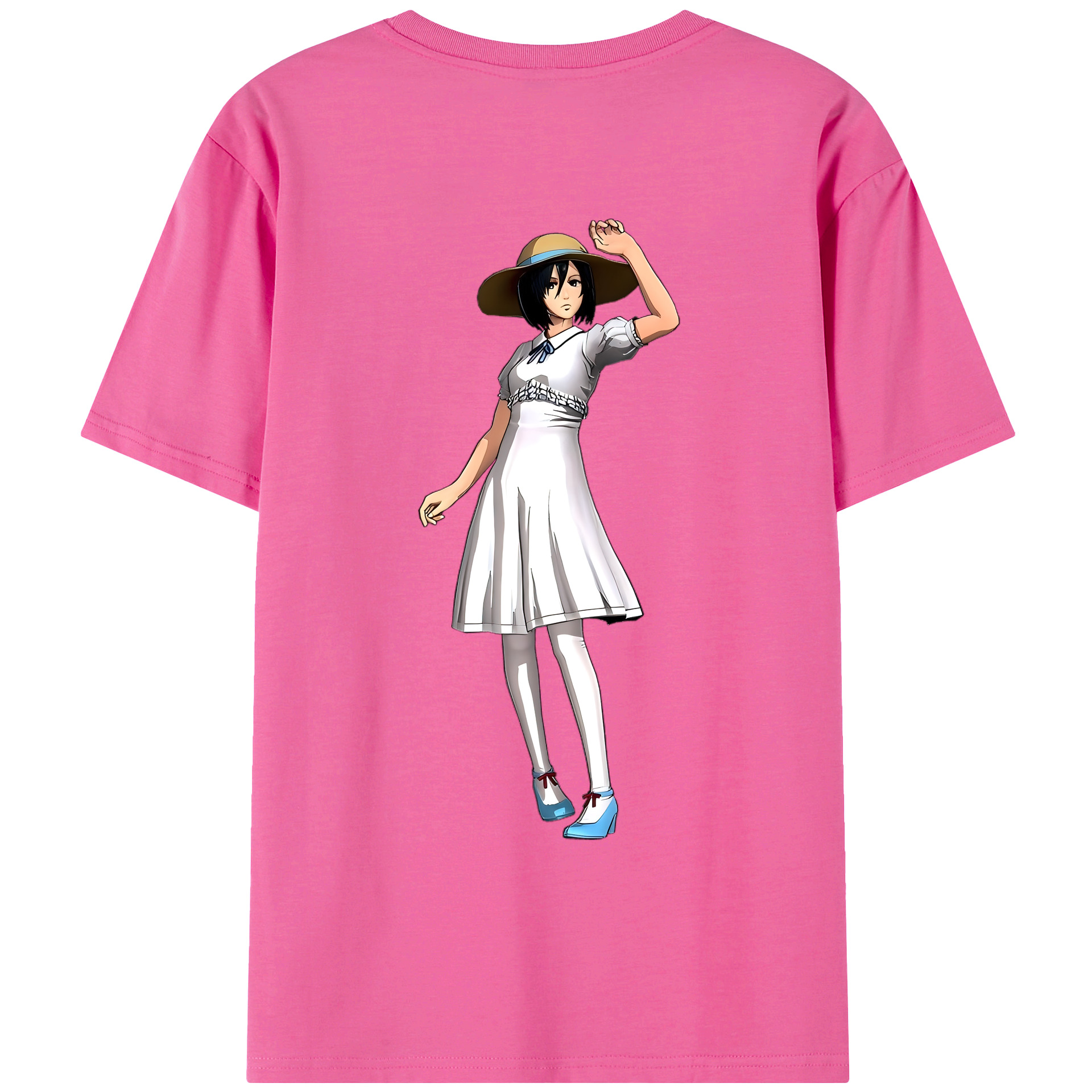 （画像用） 進撃の巨人 ミカサ·アッカーマン Attack on Titan Mikasa Ackerman レディース半袖Tシャツ(バックプリント)